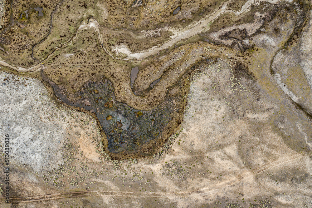 Naklejka premium overhead view of Mifafi Valley in Merida State, Venezuela. Valle de Mifafí is located in Sierra de La Culata and it is at 4125 meters above sea level.