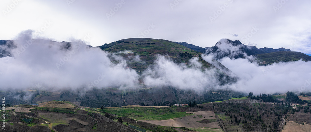 Panoramic view of the Andean mountains. Merida state, venezuela. Mérida is a beautiful city in the Andes mountains in northwestern Venezuela. 