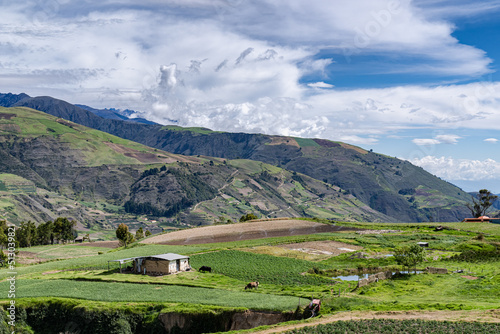 Landscape view of the Andean mountains on a sunny day. Merida state, venezuela