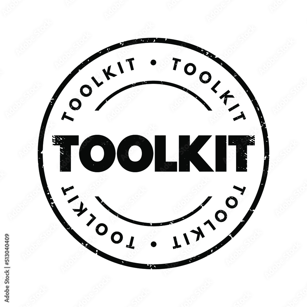 Toolkit text stamp, concept background