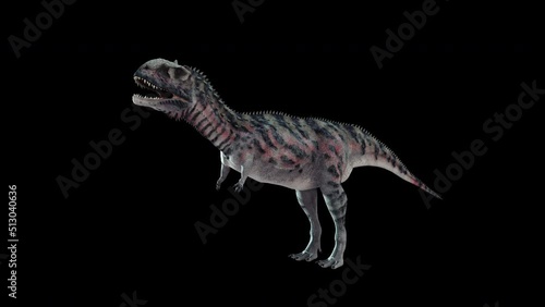 4K Majungasaurus Dinosaur animation.3840×2160.10 Second Long.Transparent Alpha photo