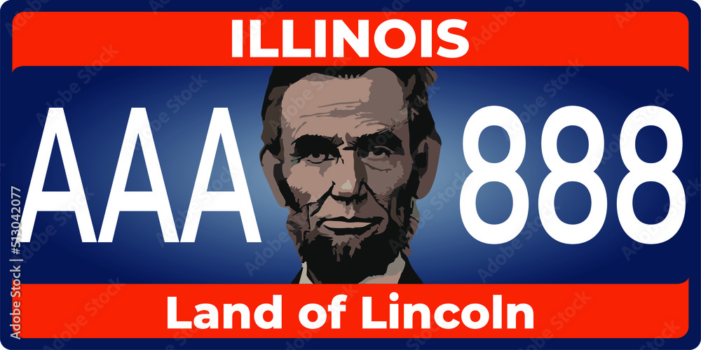 Vehicle licence plates marking in illinois in United States of America