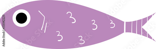 Set of cartoon fishes. Modern flat fishes, Isolated fish. Flat design fish. Vector illustration, fishes. fish collection.  