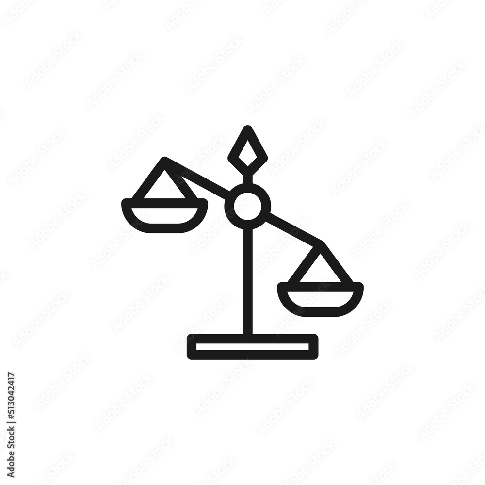 Business, money, finance concept. Vector signs drawn with black line. Suitable for adverts, web sites, apps, articles. Line icon of scales Business, money, finance concept. Vector signs drawn with black line. Suitable for adverts, web sites, apps, articles. Line icon of scales