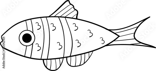 Set of cartoon fishes. Modern flat fishes, Isolated fish. Flat design fish. Vector illustration, fishes. fish collection.  