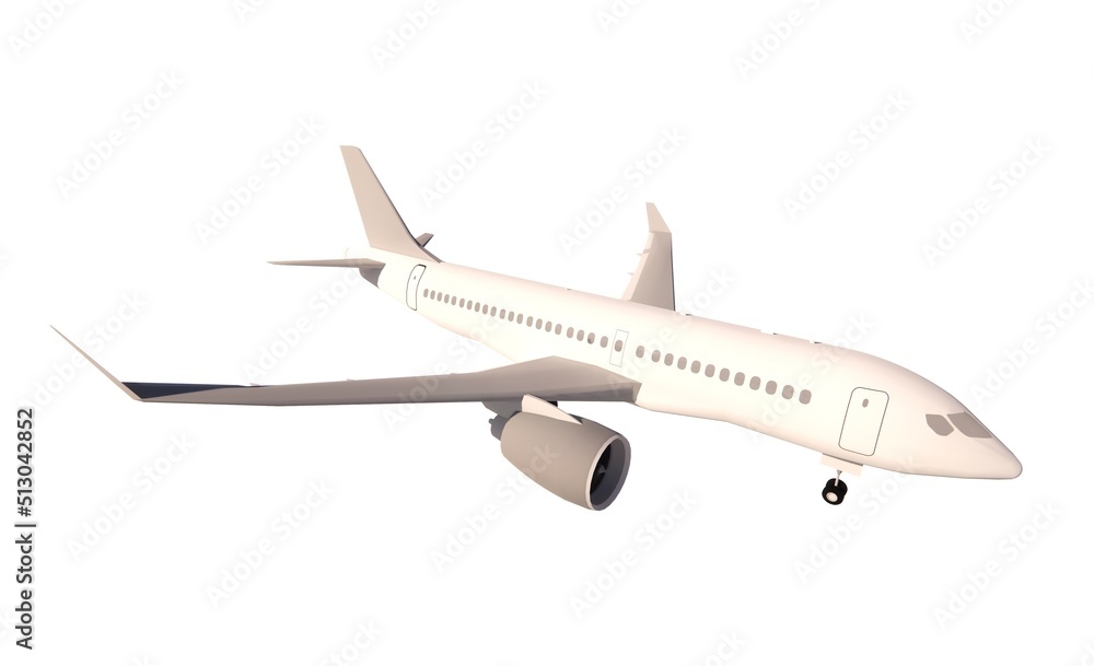 Airplane isolated concept 3d model render illustration Airplane isolated concept 3d model render illustration