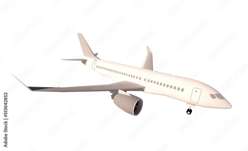 Airplane isolated concept 3d model render illustration