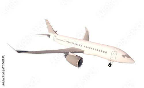 Airplane isolated concept 3d model render illustration