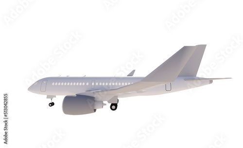 Airplane background white concept 3d render illustration template