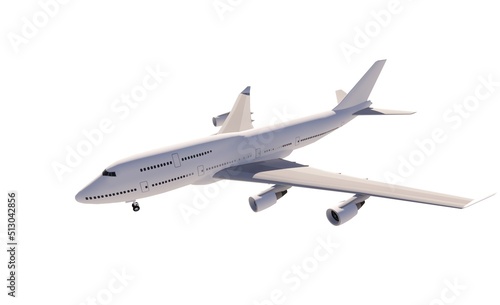 Aircraft industry modern aeronautic 3d render illustration mockup white