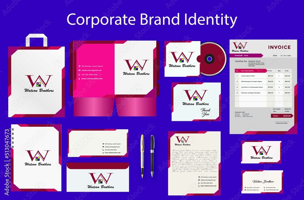 Set of corporate identity branding mockups. Realistic office stationery branding business card letter envelope mug brand brochure cover. Vector mock-up image corporative it branding
