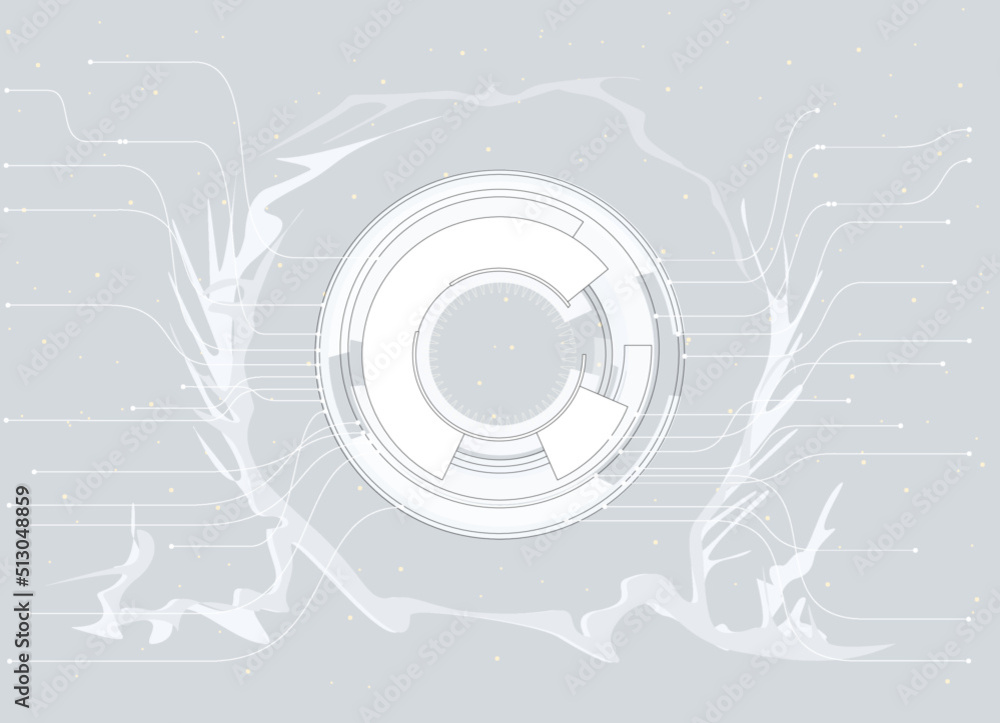 Obraz premium Interface elements. Progress bar. Button design. Futuristic UI. Engineering, tech, futuristic pattern. High technology concept. Abstract scientific digital circle.