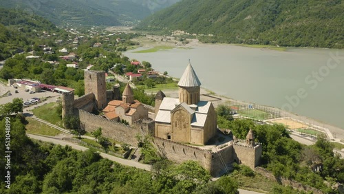 Aerial view of Ananuri Fortress Complex in Georgia photo