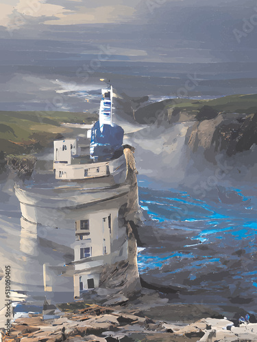 lighthouse in the sea