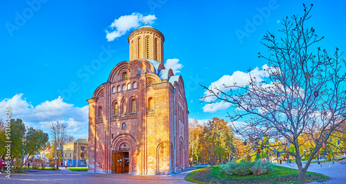 Panoram with St Paraskeva (Pyatnytska) Church in Bohdan Khmelnytsky Park, Chernihiv, Ukraine