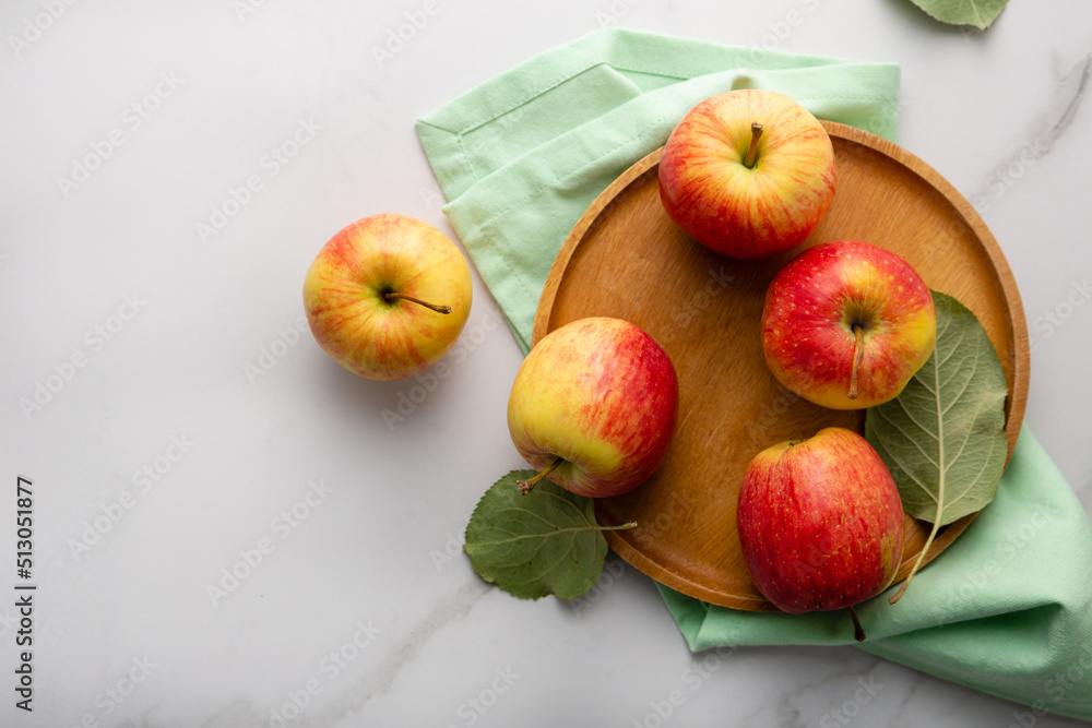 Overhead view of apples on light table food fruits Overhead view of apples on light table food fruits