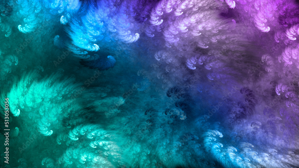 Φωτογραφία Abstract  blue beautiful fractal background in the form of clouds and feathers and is suitable for use in projects of imagination, creativity and design