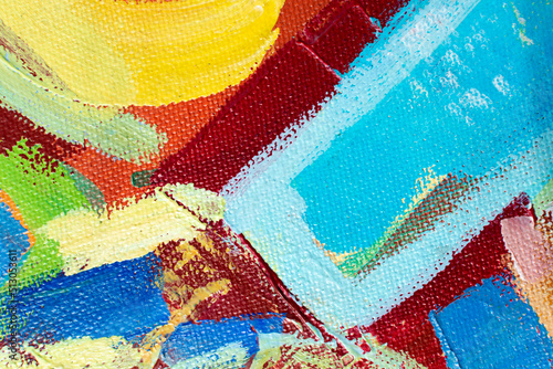 Obraz na plátně Abstract multicolor background with impasto textures