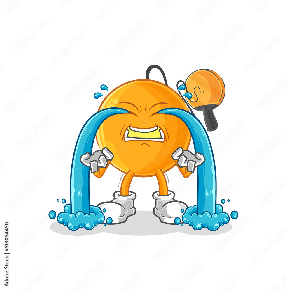 paddle ball crying illustration. character vector paddle ball crying illustration. character vector