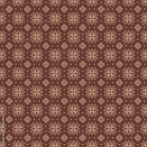 Beige-brown seamless pattern. Floral background for printing on paper, textiles, ceramics, for stylish packaging of men's gifts © Larisa Koyashova