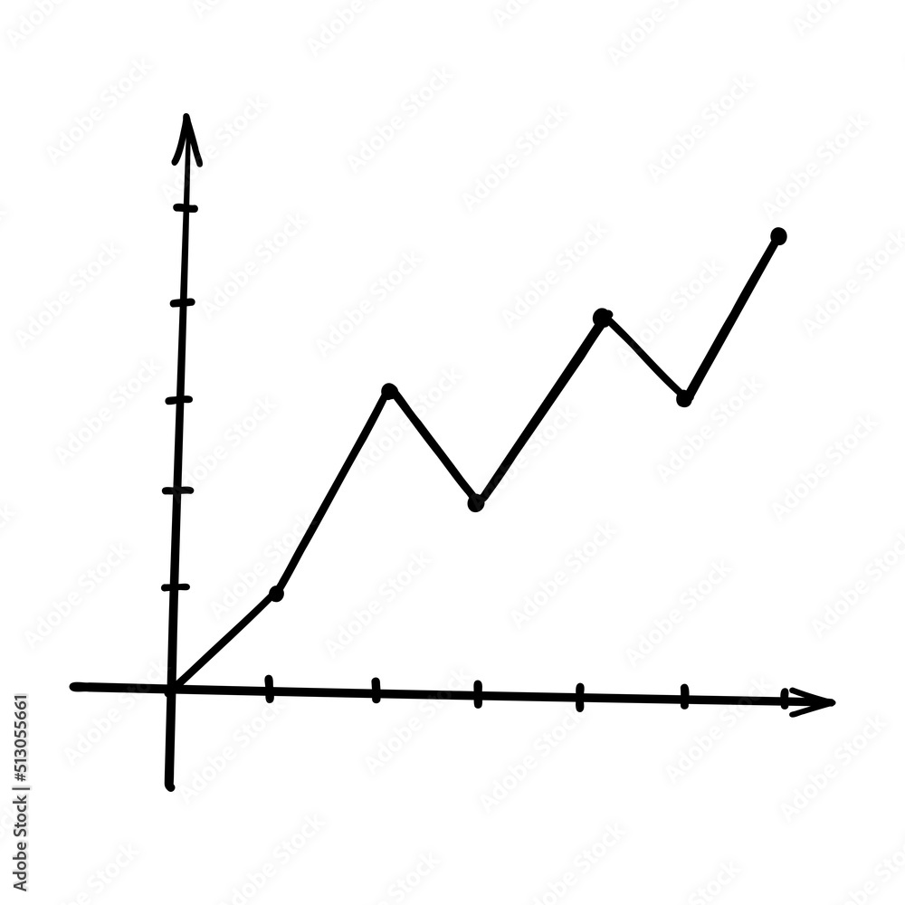 VECTOR ILLUSTRATION OF A GRAPH ISOLATED ON A WHITE BACKGROUND. DOODLE DRAWING BY HAND VECTOR ILLUSTRATION OF A GRAPH ISOLATED ON A WHITE BACKGROUND. DOODLE DRAWING BY HAND