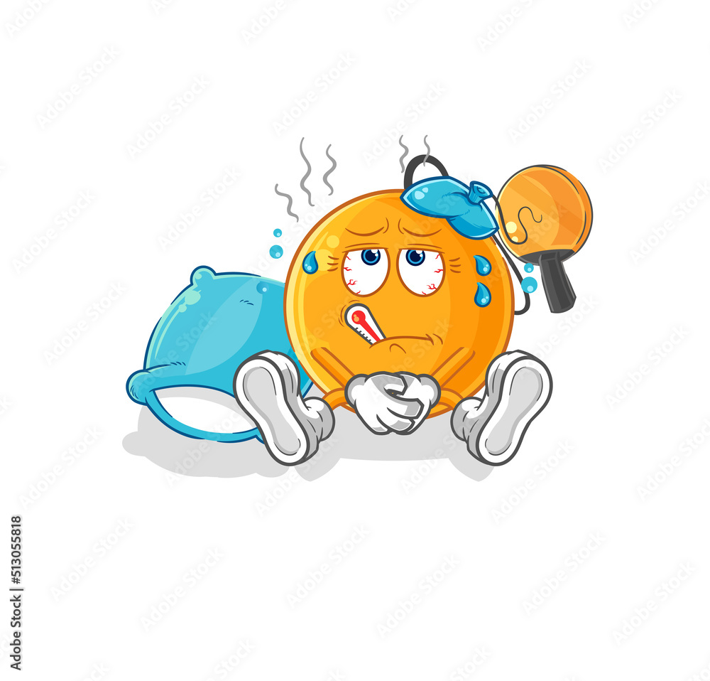 paddle ball sick vector. cartoon character paddle ball sick vector. cartoon character