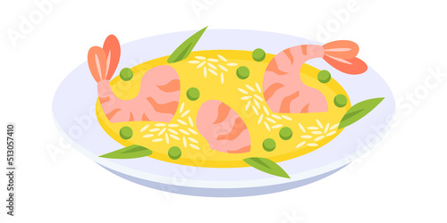 Seafood soup icon. Vector illustration