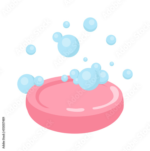 Soap with foam icon. Vector illustration
