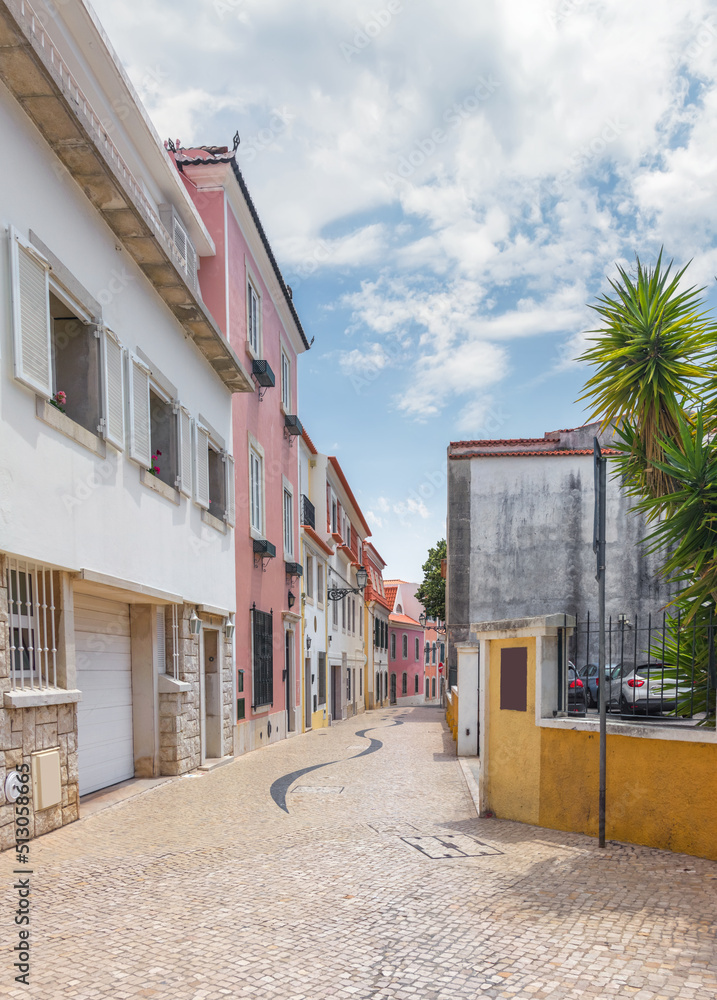 Cascais near Lisbon, seaside town. Rua da Saudade or Saudade street. Portugal