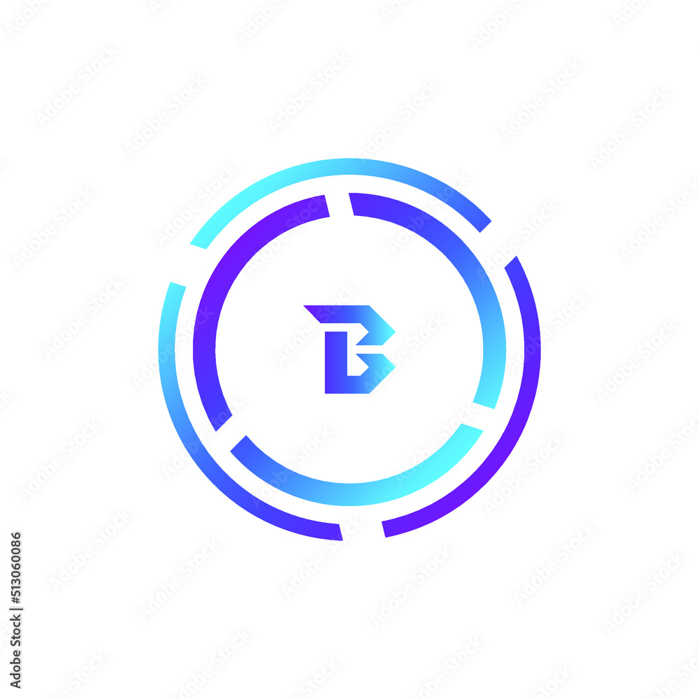 Creative Letter B logo design with point or dot symbol Creative Letter B logo design with point or dot symbol