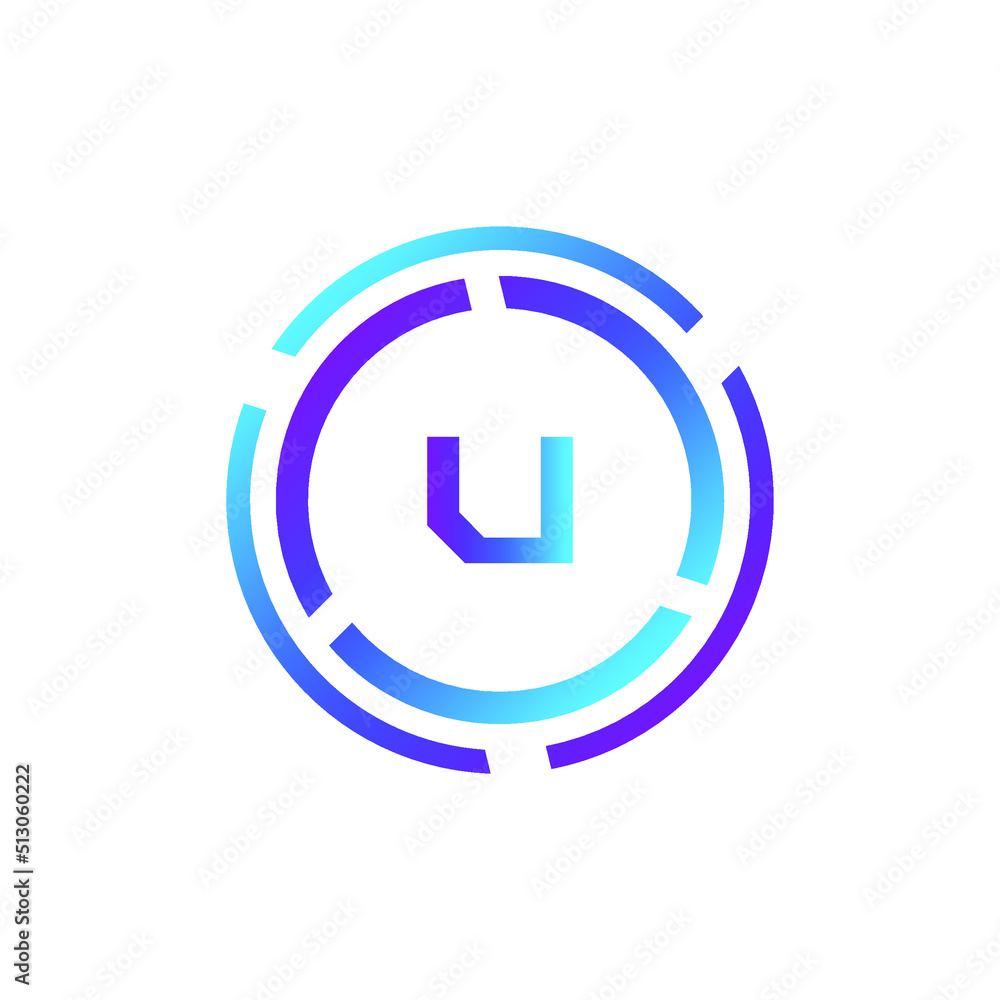 Creative Letter U logo design with point or dot symbol Creative Letter U logo design with point or dot symbol
