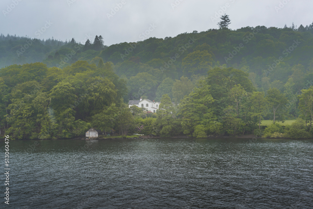 landscape with lake and trees landscape with lake and trees