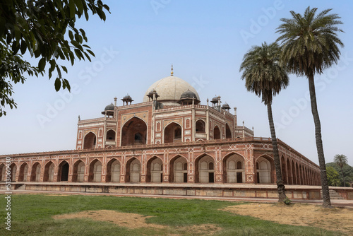 Humayun's Tomb with palms in the foreground, Delhi, India