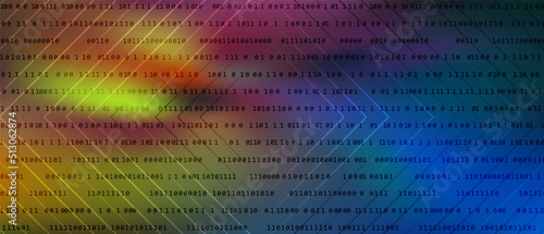0 1 matrix digits big data tech vector background with fluid gra