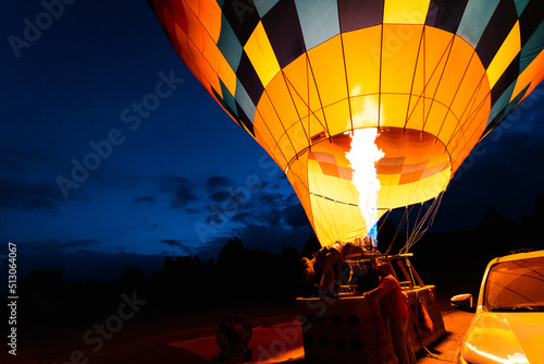 Filling Hot Air Balloon at Dawn, Cappadocia Türkiye Turkey