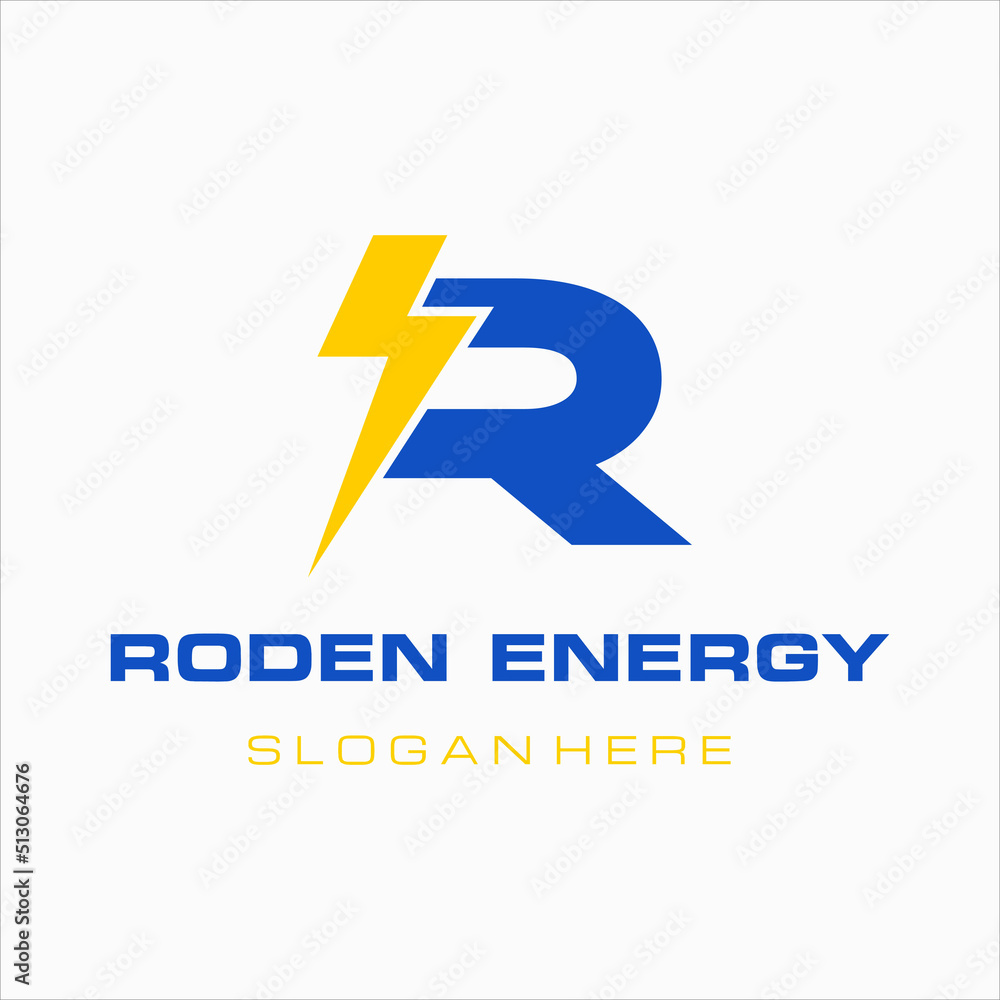Obraz premium Initial Letter R Electric Logo icon design Template Vector