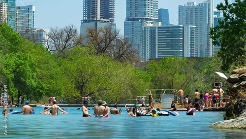 Wallpaper Mural Timelapse of Barton Springs natural cold spring swimming pool in downtown Austin Texas Torontodigital.ca