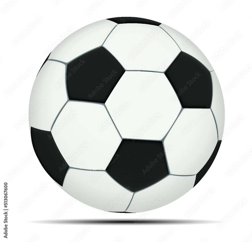 3D Football Soccer Ball with shadow in vector art 3D Football Soccer Ball with shadow in vector art