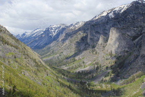 Landscape View from Blodgett Canyon in the High Rocky Mountains of Montana During Summer Season  photo