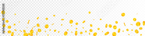 British pound coins falling. Captivating scattered GBP coins. United Kingdom money. Optimal jackpot, wealth or success concept. Vector illustration.