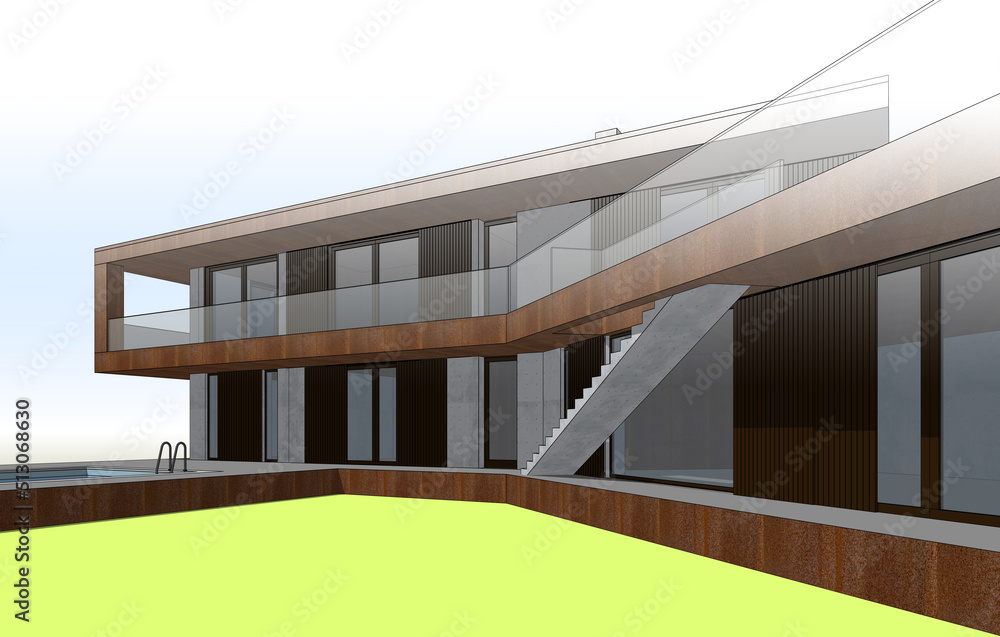 Obraz premium house architecture design 3d illustration