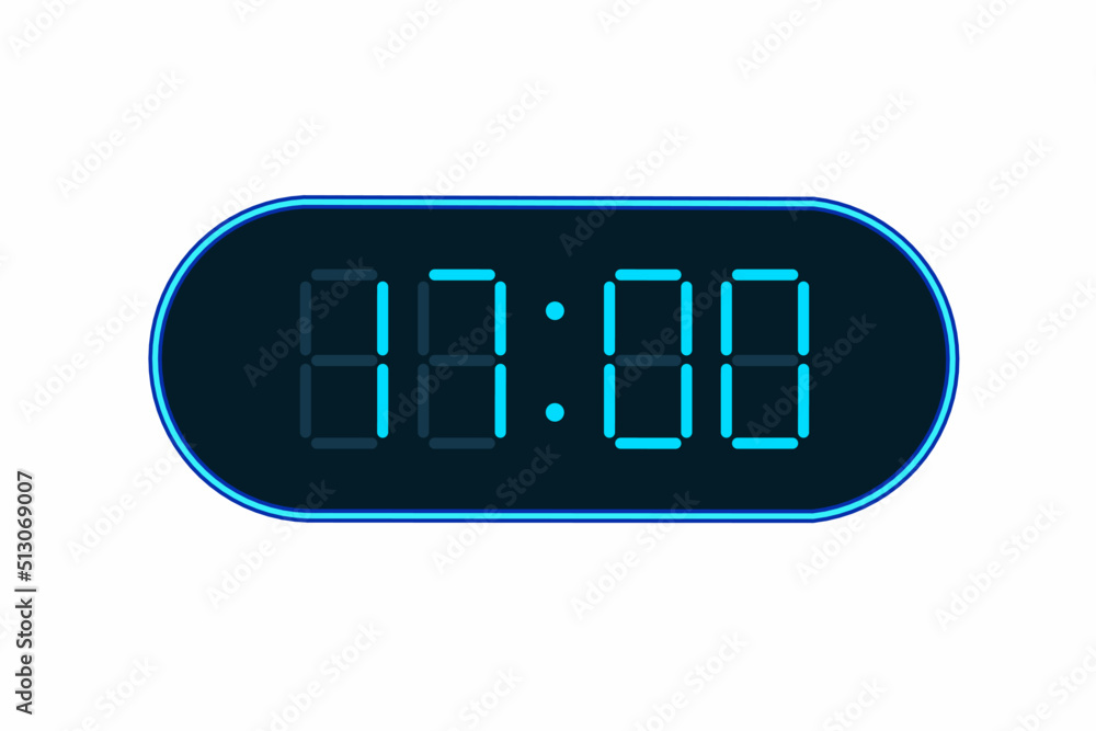 Vector flat illustration of a digital clock displaying 17.00 . Illustration of alarm with digital number design. Clock icon for hour, watch, alarm signs Vector flat illustration of a digital clock displaying 17.00 . Illustration of alarm with digital number design. Clock icon for hour, watch, alarm signs