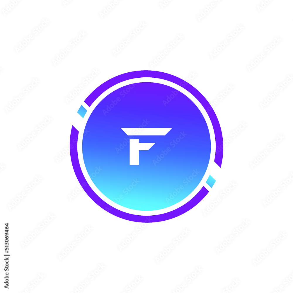 Creative Letter F logo design with point or dot symbol Creative Letter F logo design with point or dot symbol