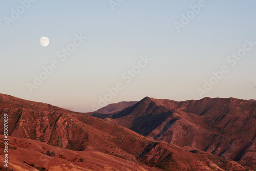 Moon Over Desert Mountains