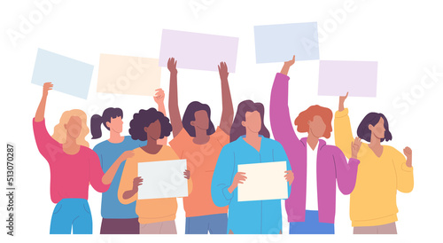 Different women protest against the restriction of their human rights and freedoms