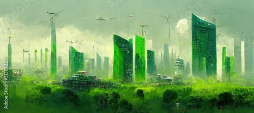 Sustainable cities eco city, illustration #513072211