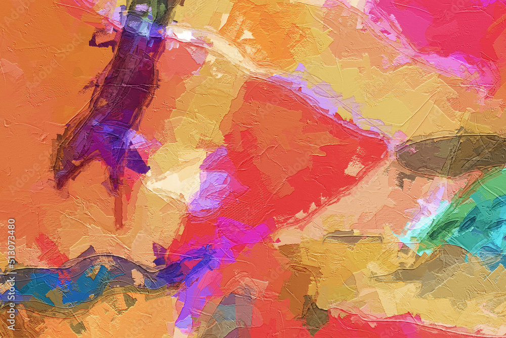Abstract beautiful oil painting geometric illustration Abstract beautiful oil painting geometric illustration
