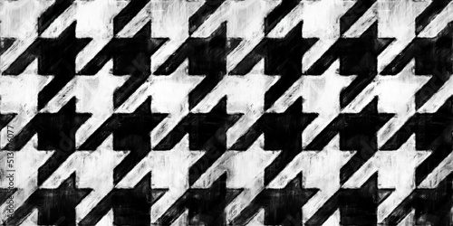 Photography Seamless painted houndstooth black and white artistic acrylic paint texture background