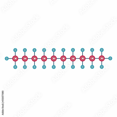 chemical structure of decane (C9H20). photo