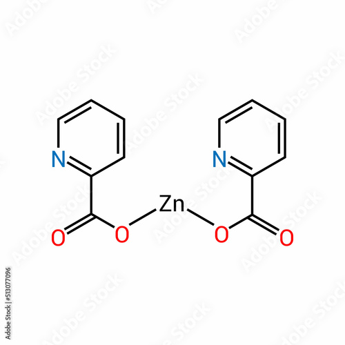 chemical structure of Zinc picolinate (C12H8N2O4Zn)
